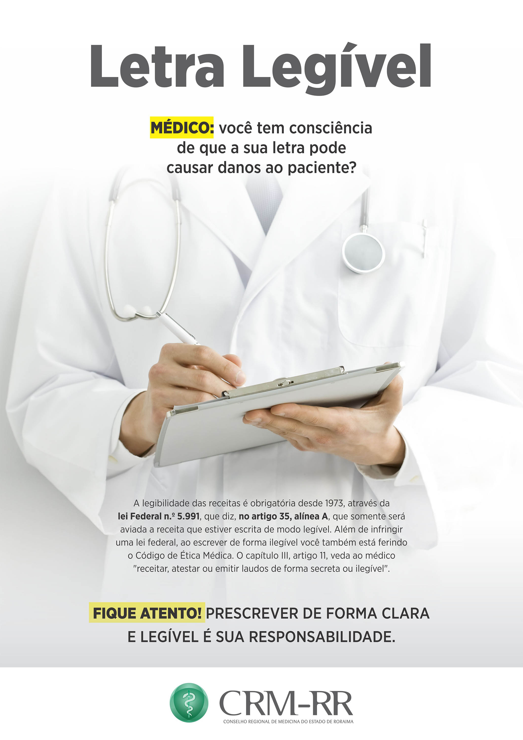 Campanha alerta sobre o risco da letra ilegível nas receitas médicas