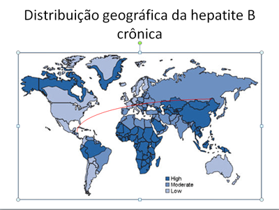 Mapa hepatite B no mundo